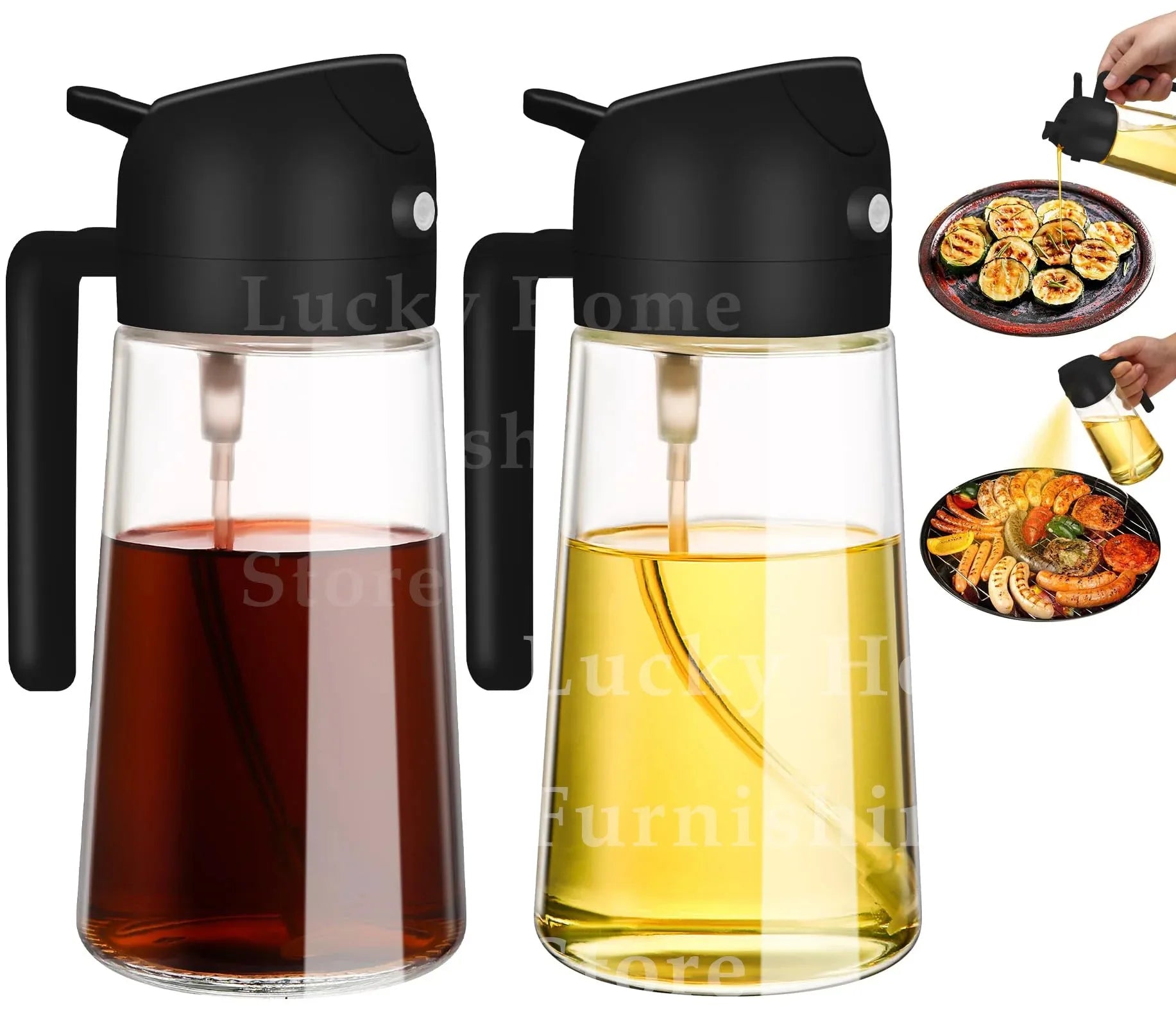 Distributeur d’Huile 2-en-1 500 ml – Spray & Verseur Cuisine