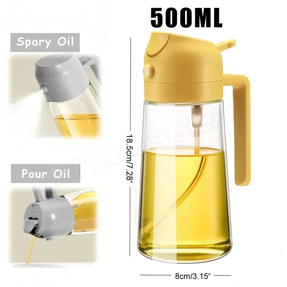 Distributeur d’Huile 2-en-1 500 ml – Spray & Verseur Cuisine